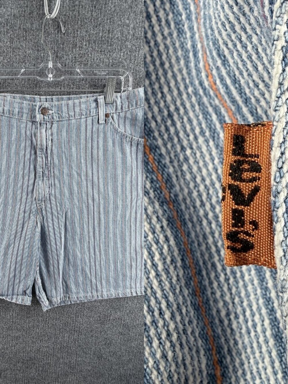 VTG Levis Orange Tab 922 Shorts Colorful USA Jort Denim 20 Striped ACTL 38x7